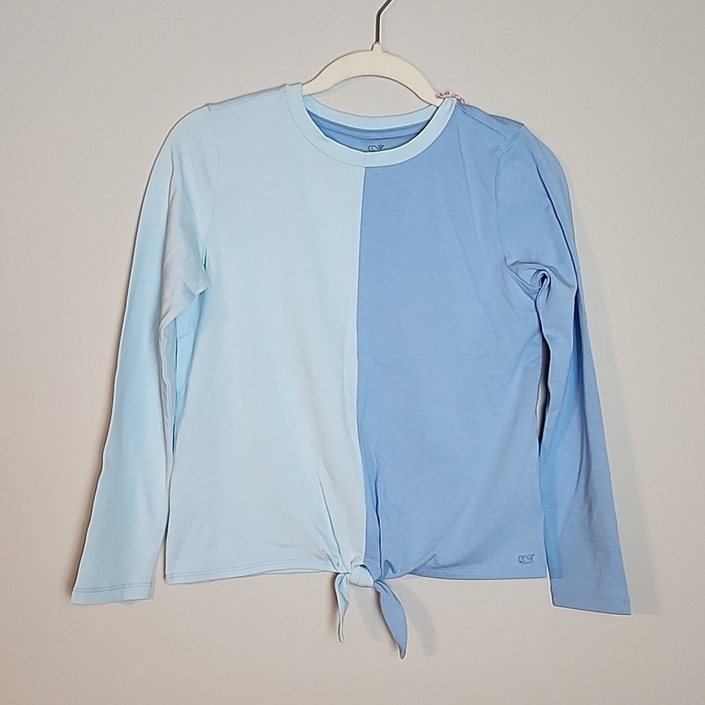 Vineyard Vines Size Large  / 14 long sleeve color block tie tee